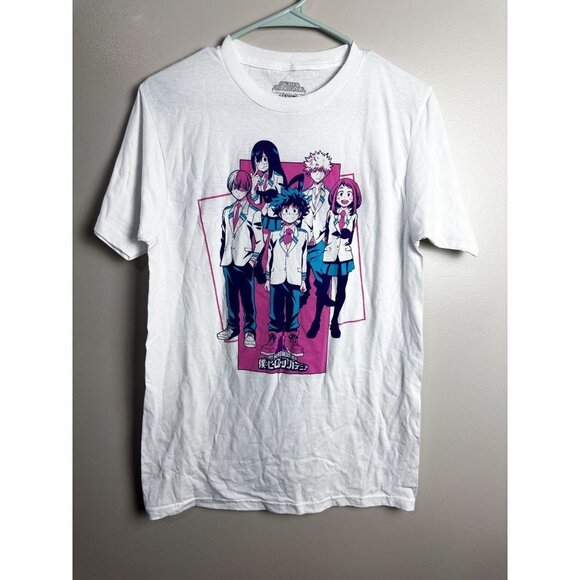 Funimation My Hero Academia White Crewneck Graphic T Shirt Medium Unisex - Picture 6 of 6